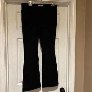 l.e.i Jeans Womens 13 Regular Sophia Hipster Flare Leg Black Dark Wash Pants